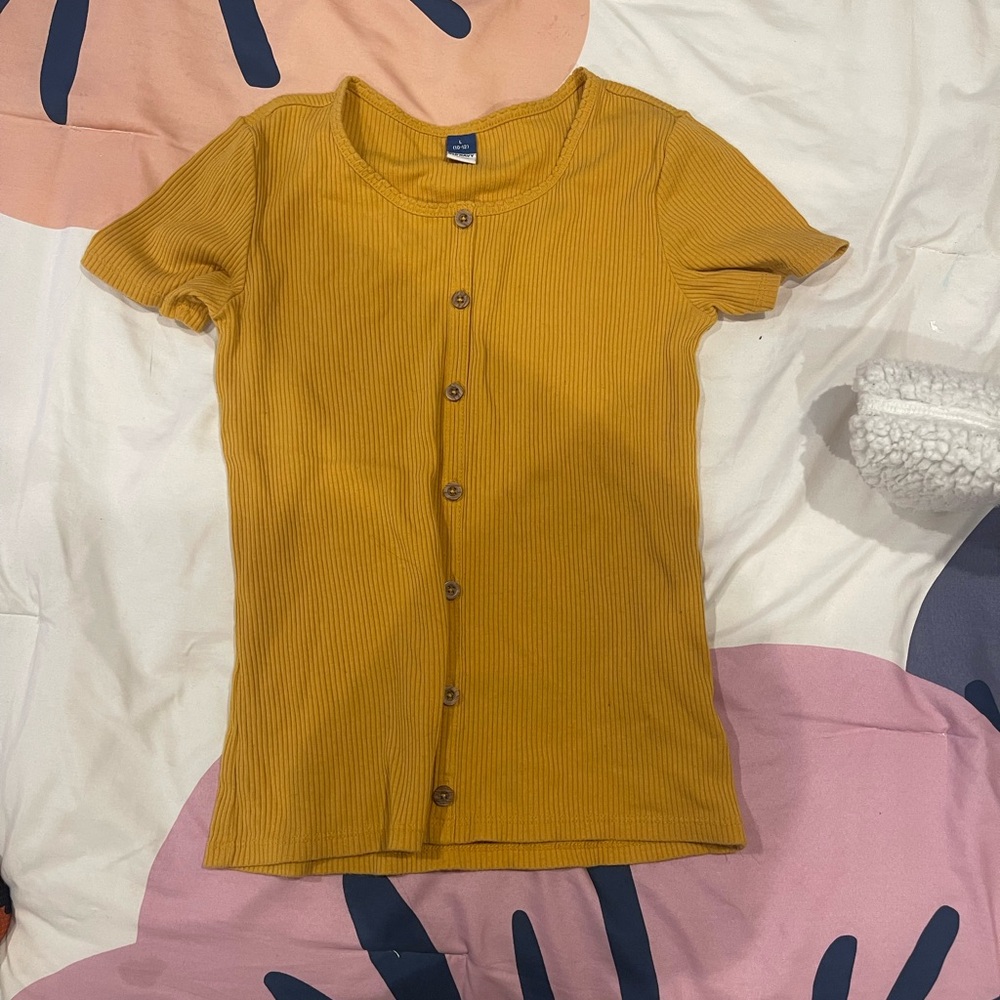 Old Navy Mustard Button-Up Kids Shirt